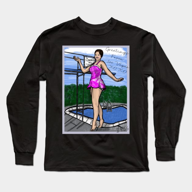 Greetings From Las Vegas 1956 Long Sleeve T-Shirt by TL Bugg